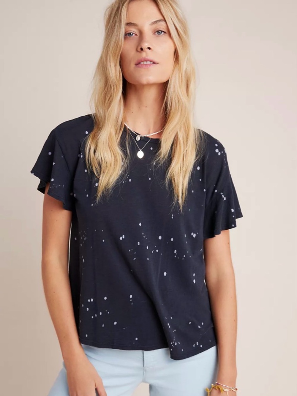 T.LA by Anthropologie Martha Flutter Sleeve Top - XS